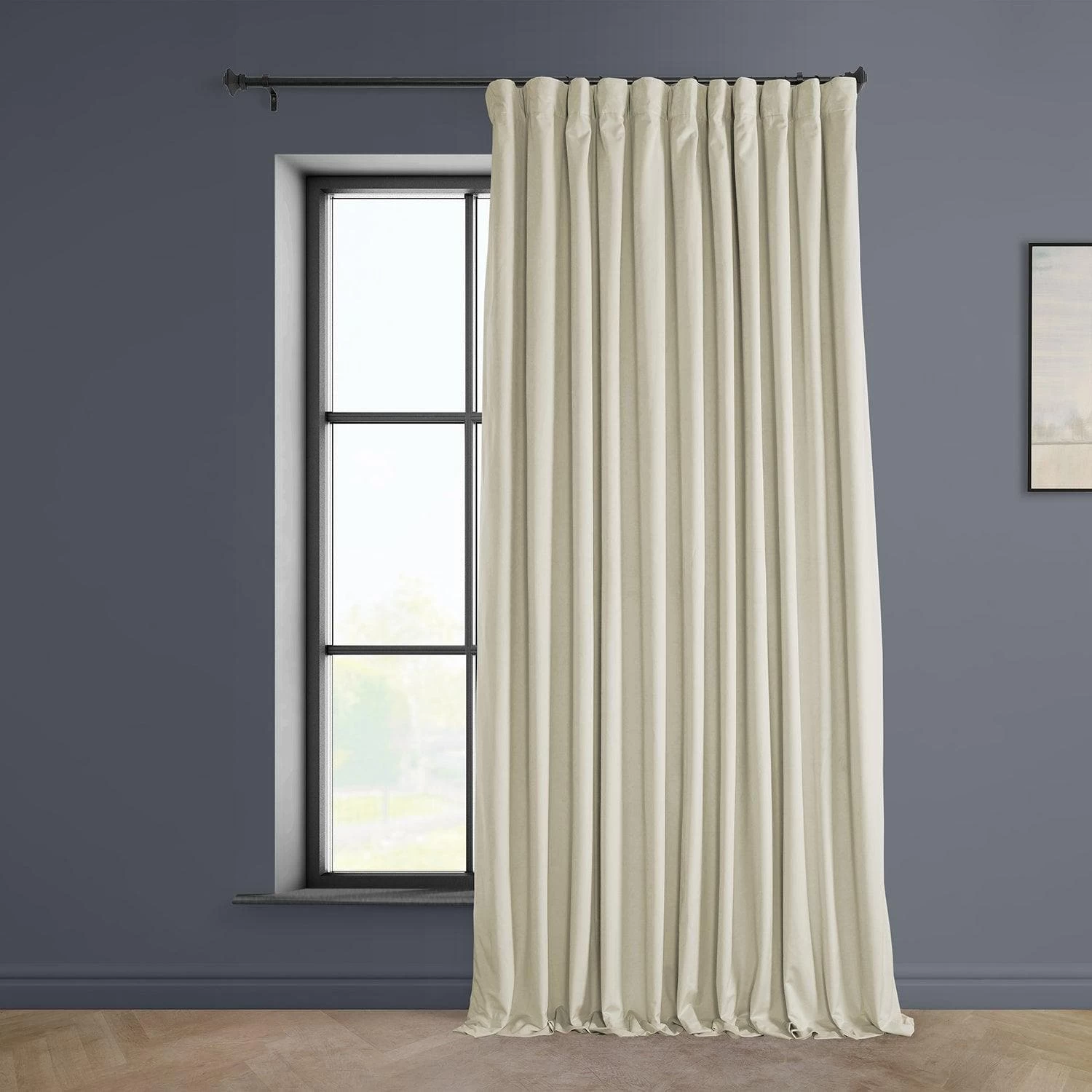 Au Lait Crème Extra Wide Heritage Plush Velvet Curtain 3 Au Lait Crème Extra Wide Heritage Plush Velvet Curtain