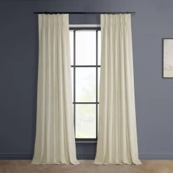 Au Lait Crème French Pleat Heritage Plush Velvet Curtain