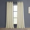 Au Lait Crème Grommet Heritage Plush Velvet Curtain 2 Au Lait Crème Grommet Heritage Plush Velvet Curtain -Chic Curtains Shop VPYC 198593 GR front view