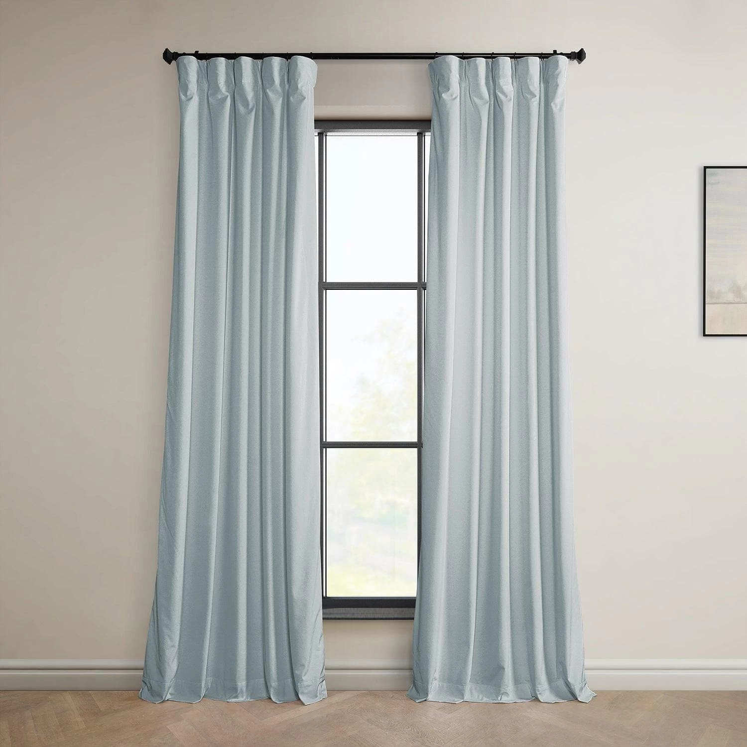 Aquarius Blue Heritage Plush Velvet Curtain 3 Aquarius Blue Heritage Plush Velvet Curtain