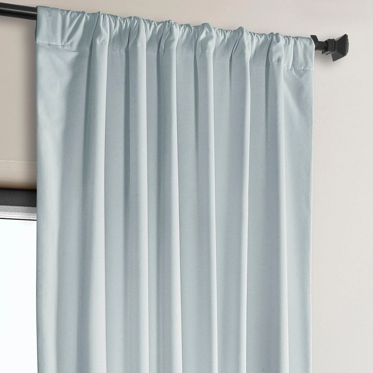 Aquarius Blue Heritage Plush Velvet Curtain 6 Aquarius Blue Heritage Plush Velvet Curtain - Image 4