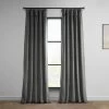 Pepper Grey Heritage Plush Velvet Curtain -Chic Curtains Shop VPYC 198595 front view