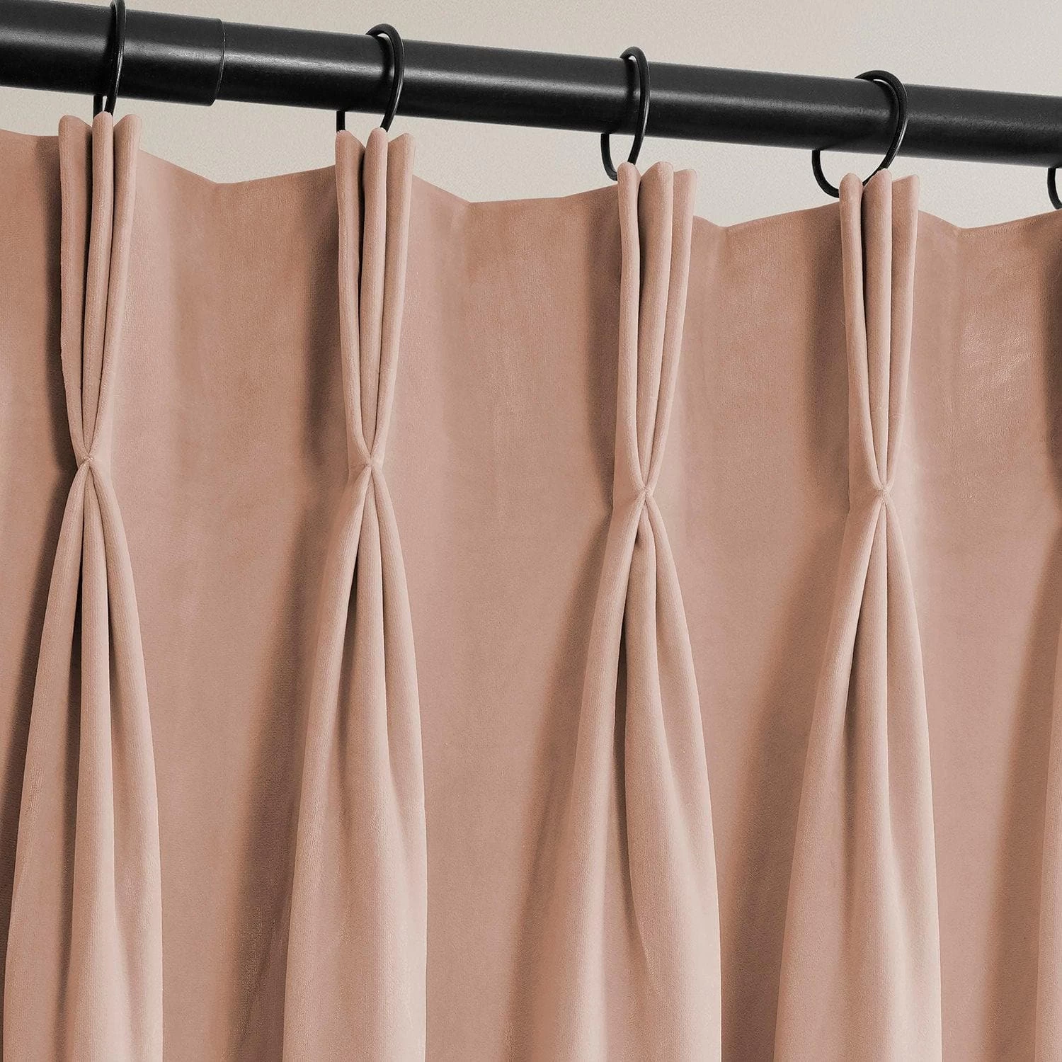 Peach Blossom French Pleat Heritage Plush Velvet Curtain 5 Peach Blossom French Pleat Heritage Plush Velvet Curtain - Image 3