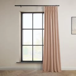 Peach Blossom French Pleat Heritage Plush Velvet Curtain 12 Peach Blossom French Pleat Heritage Plush Velvet Curtain -Chic Curtains Shop VPYC 198601 FPD front view r 69758c18 a2e4 4c23 871c af14717bb958