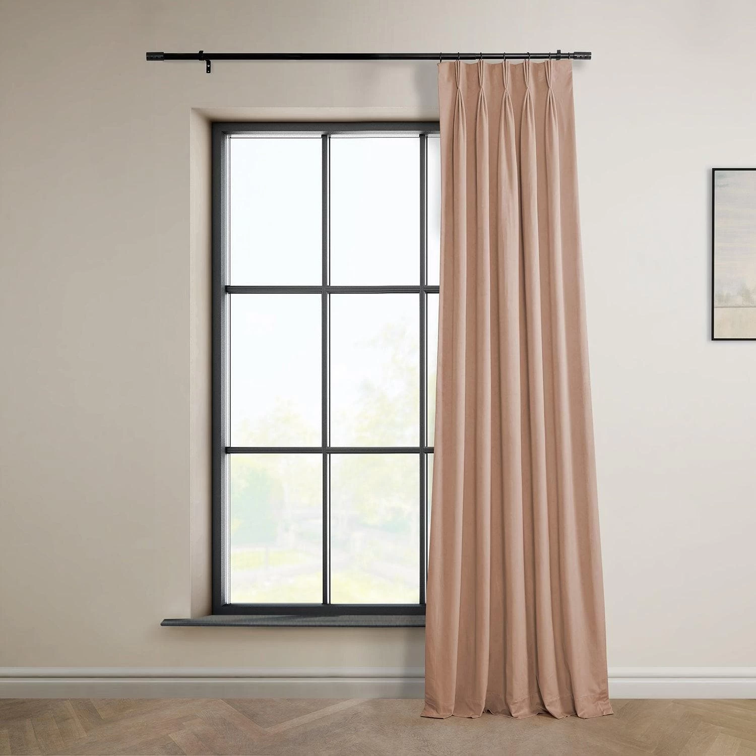 Peach Blossom French Pleat Heritage Plush Velvet Curtain 7 Peach Blossom French Pleat Heritage Plush Velvet Curtain - Image 5