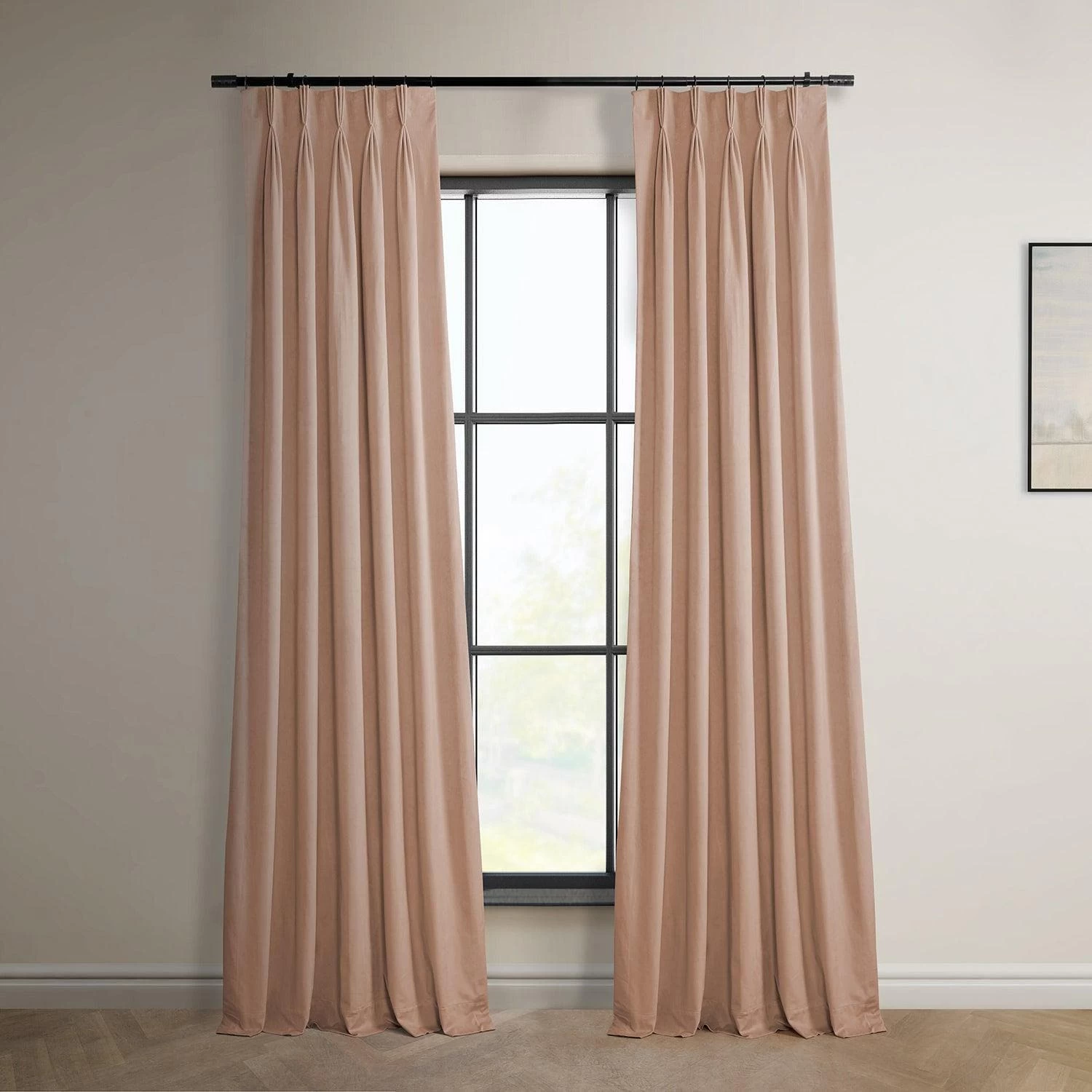 Peach Blossom French Pleat Heritage Plush Velvet Curtain 3 Peach Blossom French Pleat Heritage Plush Velvet Curtain