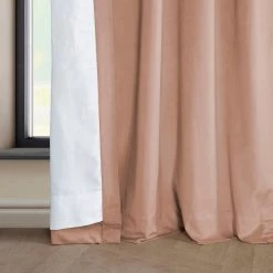 Peach Blossom French Pleat Heritage Plush Velvet Curtain 11 Peach Blossom French Pleat Heritage Plush Velvet Curtain -Chic Curtains Shop VPYC 198601 FPD lining view f4e208c1 1f25 455f bae0 51299f379439