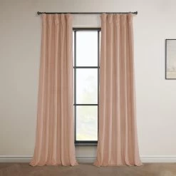 Peach Blossom Heritage Plush Velvet Curtain