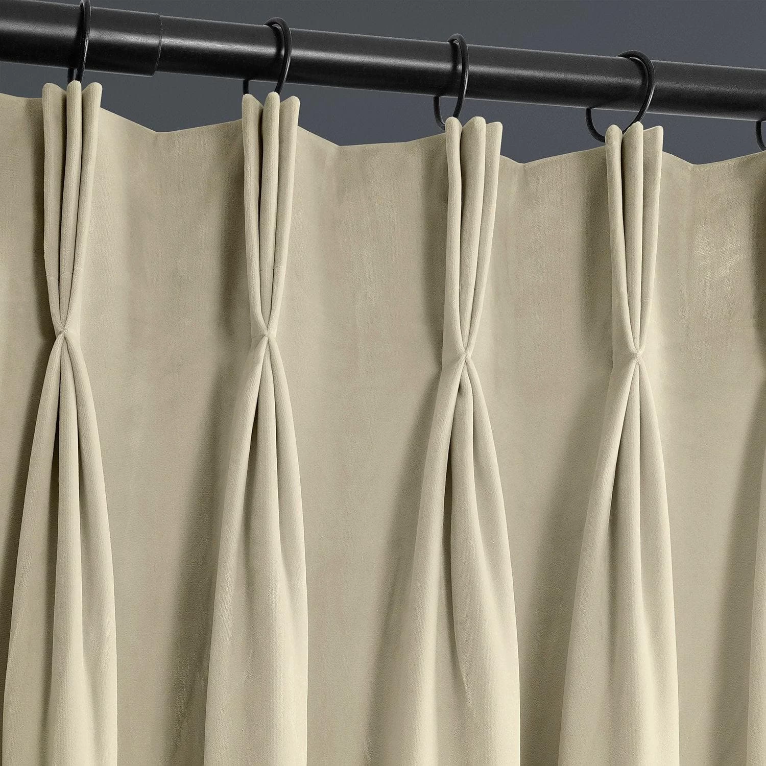 Macchiato Beige French Pleat Heritage Plush Velvet Curtain 5 Macchiato Beige French Pleat Heritage Plush Velvet Curtain - Image 3