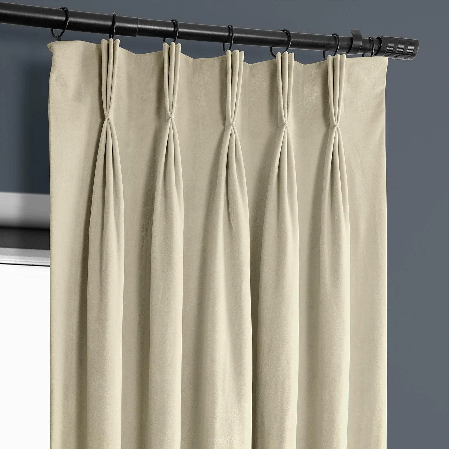 Macchiato Beige French Pleat Heritage Plush Velvet Curtain 4 Macchiato Beige French Pleat Heritage Plush Velvet Curtain - Image 2