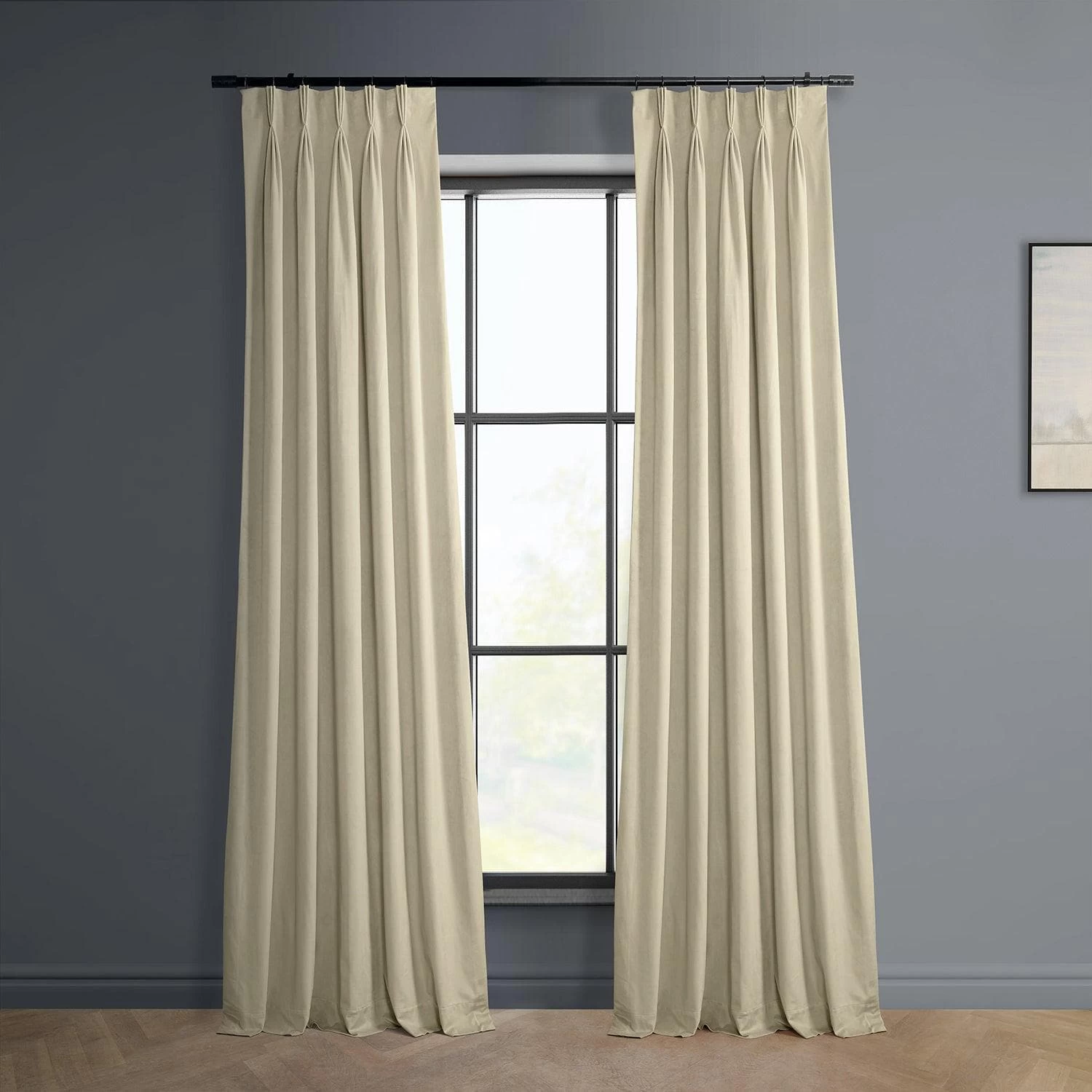 Macchiato Beige French Pleat Heritage Plush Velvet Curtain 3 Macchiato Beige French Pleat Heritage Plush Velvet Curtain