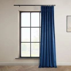 Pisces Blue French Pleat Heritage Plush Velvet Curtain 12 Pisces Blue French Pleat Heritage Plush Velvet Curtain -Chic Curtains Shop VPYC 198604 FPD front view r c30b3903 b095 4e81 91fd 2aec3e4d81e0