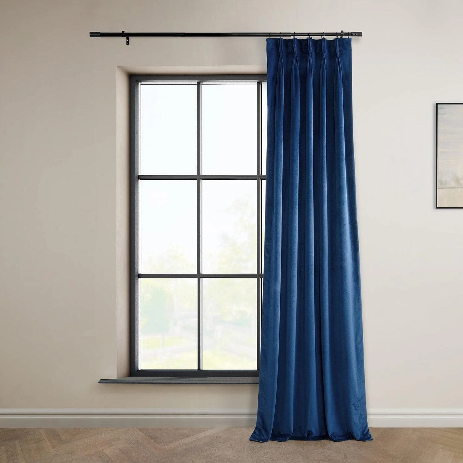 Pisces Blue French Pleat Heritage Plush Velvet Curtain 7 Pisces Blue French Pleat Heritage Plush Velvet Curtain - Image 5