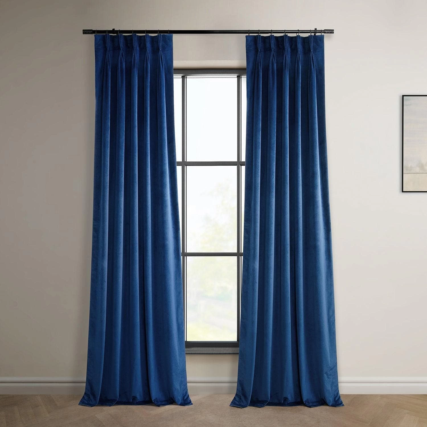 Pisces Blue French Pleat Heritage Plush Velvet Curtain 3 Pisces Blue French Pleat Heritage Plush Velvet Curtain