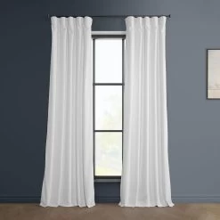 White Heritage Plush Velvet Curtain