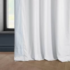 White Heritage Plush Velvet Curtain -Chic Curtains Shop VPYC 225201 lining view