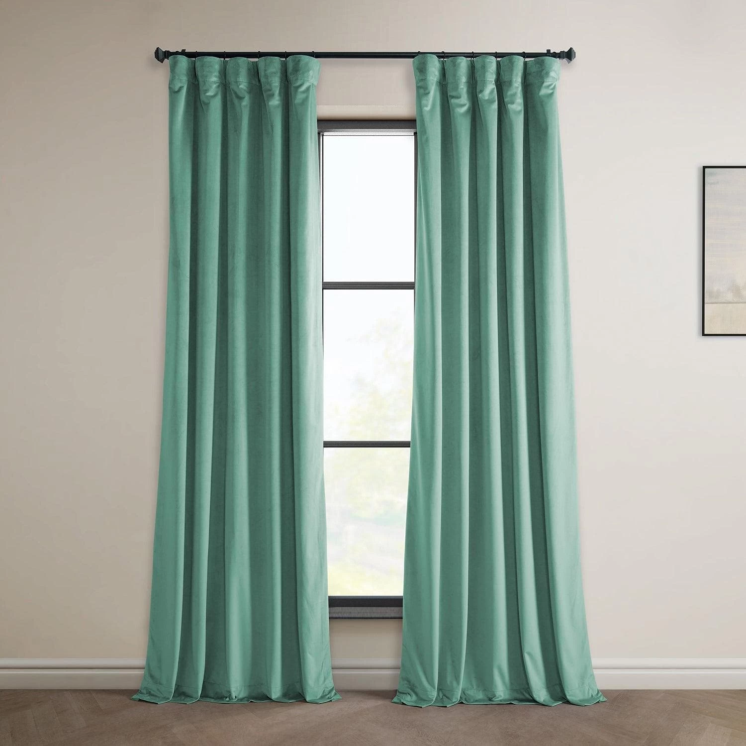 Light Teal Green Heritage Plush Velvet Curtain 3 Light Teal Green Heritage Plush Velvet Curtain