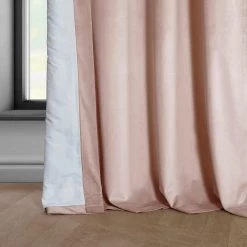 Light Pink Heritage Plush Velvet Curtain -Chic Curtains Shop VPYC 225371 lining view