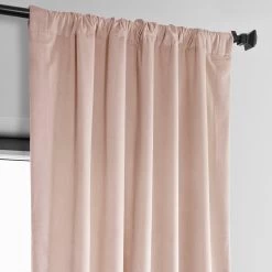 Light Pink Heritage Plush Velvet Curtain -Chic Curtains Shop VPYC 225371 pole pocket header