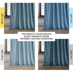 Light Blue Heritage Plush Velvet Curtain 13 Light Blue Heritage Plush Velvet Curtain -Chic Curtains Shop VPYC 225376 angled front view