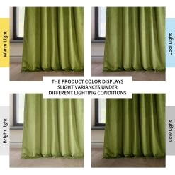 Dark Yellow Green Heritage Plush Velvet Curtain -Chic Curtains Shop VPYC 225629 angled front view