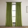 Dark Yellow Green Heritage Plush Velvet Curtain 1 Dark Yellow Green Heritage Plush Velvet Curtain -Chic Curtains Shop VPYC 225629 front view