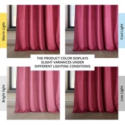 Dark Pink Heritage Plush Velvet Curtain 13 Dark Pink Heritage Plush Velvet Curtain -Chic Curtains Shop VPYC 225631 angled front view