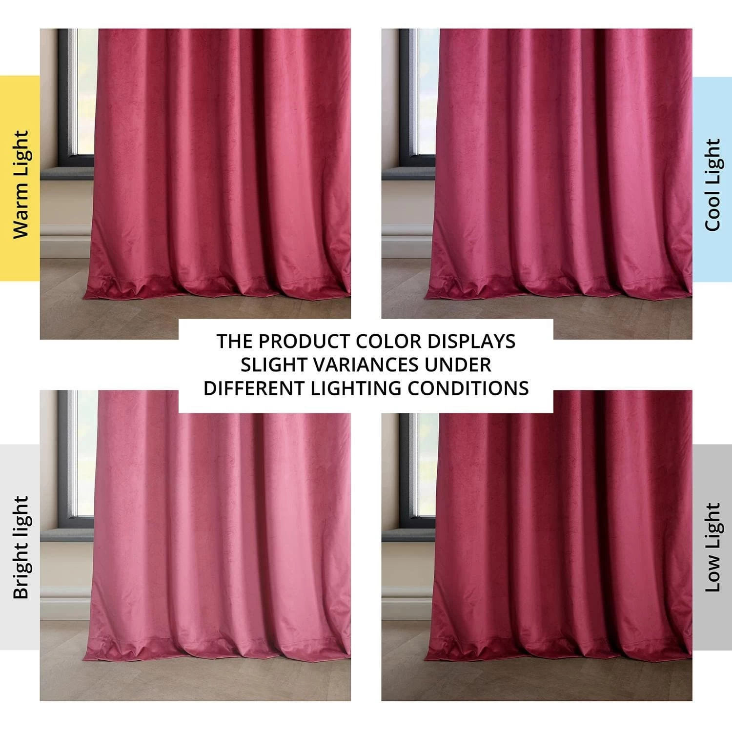 Dark Pink Heritage Plush Velvet Curtain 8 Dark Pink Heritage Plush Velvet Curtain - Image 6