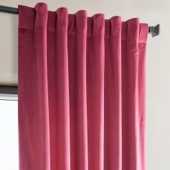 Dark Pink Heritage Plush Velvet Curtain 10 Dark Pink Heritage Plush Velvet Curtain -Chic Curtains Shop VPYC 225631 back tab header