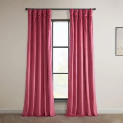 Dark Pink Heritage Plush Velvet Curtain