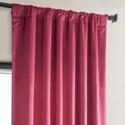 Dark Pink Heritage Plush Velvet Curtain 11 Dark Pink Heritage Plush Velvet Curtain -Chic Curtains Shop VPYC 225631 pole pocket header