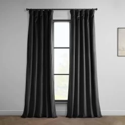 Black Heritage Plush Velvet Curtain
