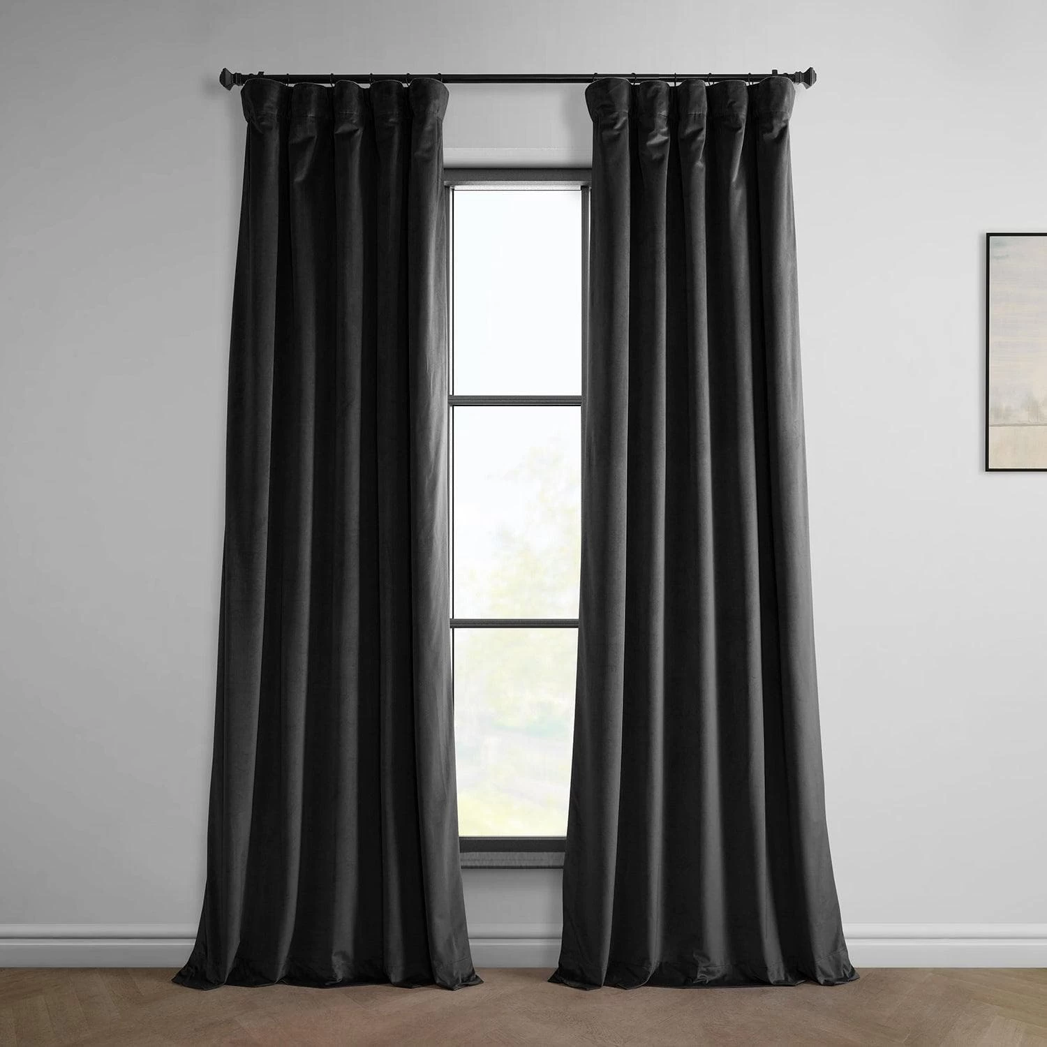 Black Heritage Plush Velvet Curtain 3 Black Heritage Plush Velvet Curtain