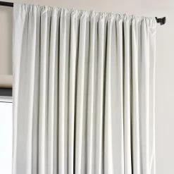 Misty White Extra Wide Signature Plush Velvet Hotel Blackout Curtain -Chic Curtains Shop VPYC SBO161201 DW 94768 2