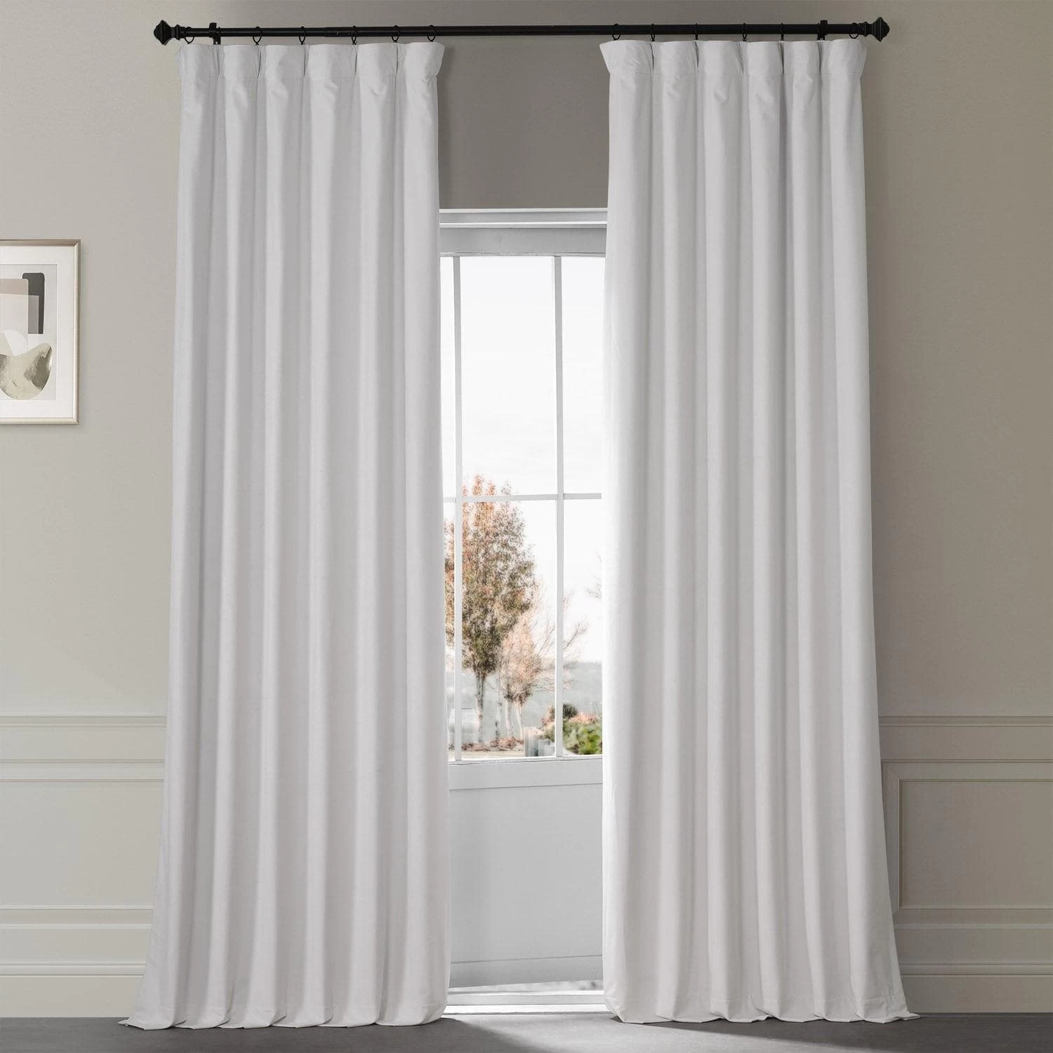Misty White Signature Plush Velvet Hotel Blackout Curtain 3 Misty White Signature Plush Velvet Hotel Blackout Curtain