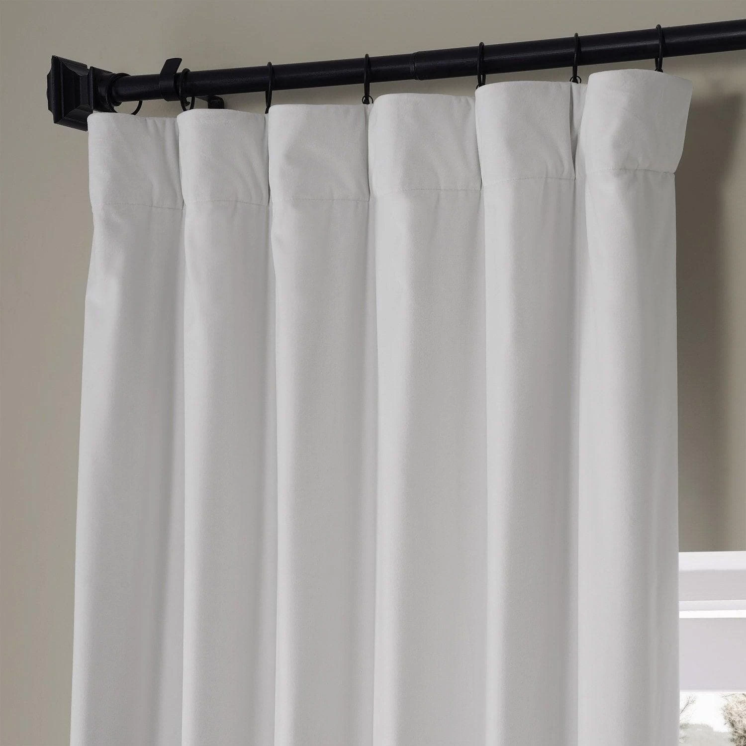 Misty White Signature Plush Velvet Hotel Blackout Curtain 4 Misty White Signature Plush Velvet Hotel Blackout Curtain - Image 2