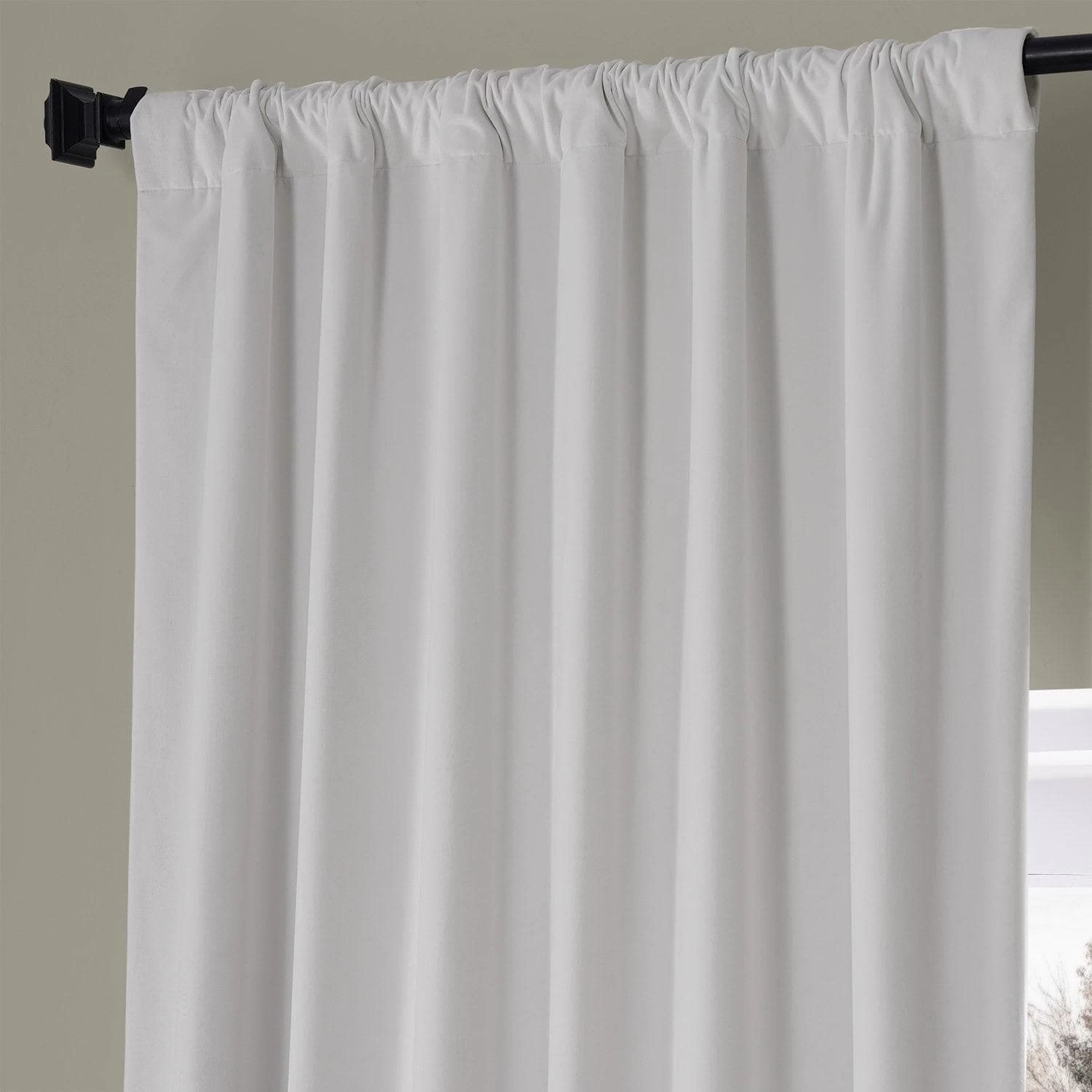 Misty White Signature Plush Velvet Hotel Blackout Curtain 6 Misty White Signature Plush Velvet Hotel Blackout Curtain - Image 4