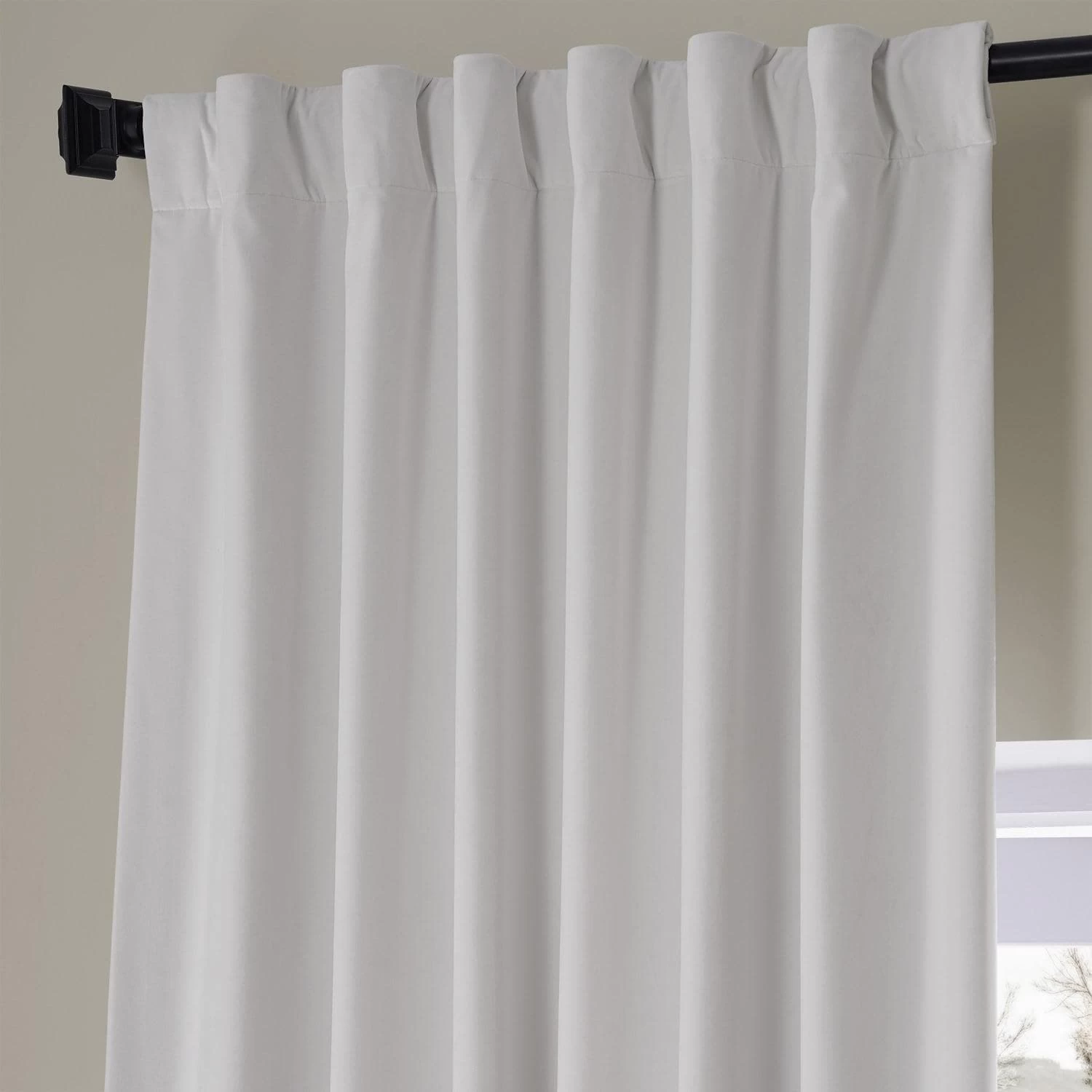 Misty White Signature Plush Velvet Hotel Blackout Curtain 5 Misty White Signature Plush Velvet Hotel Blackout Curtain - Image 3