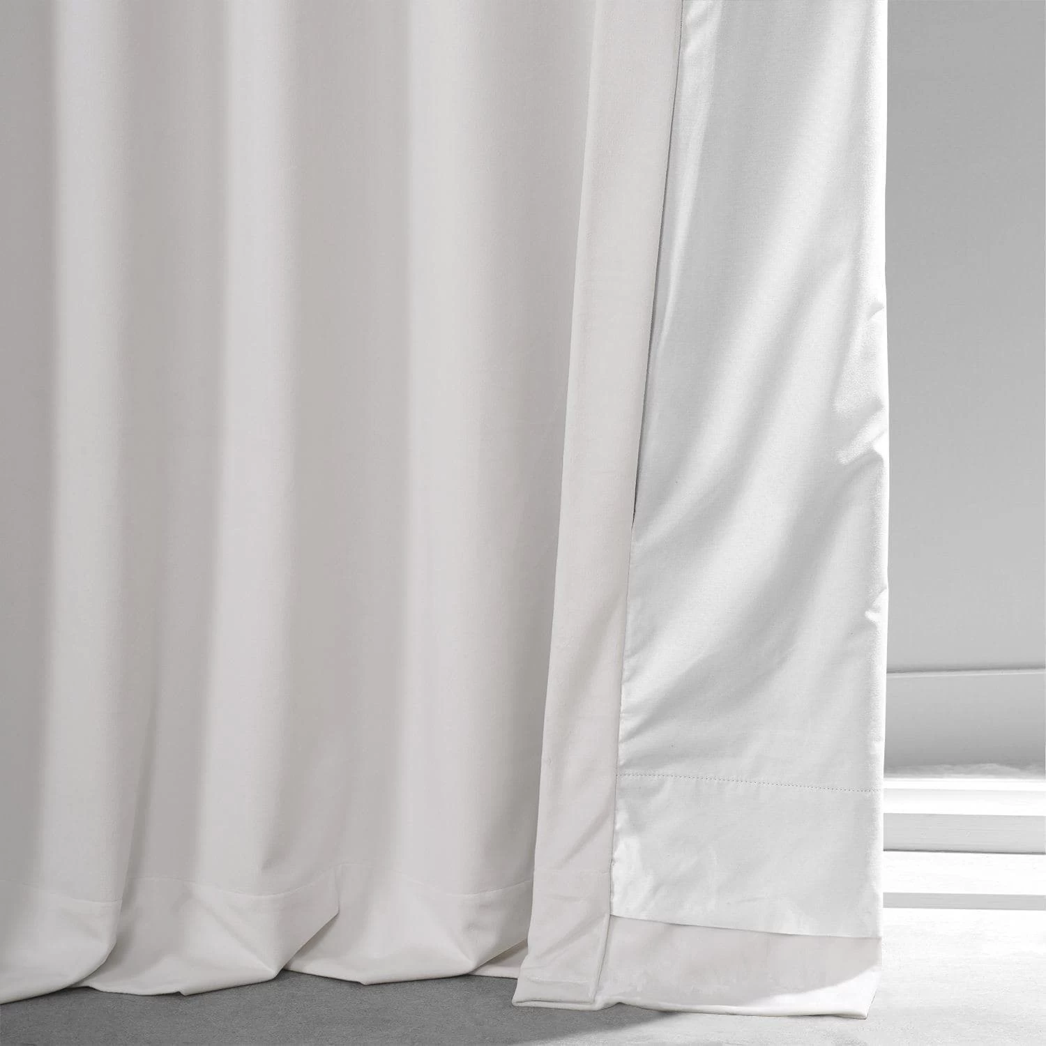Misty White Signature Plush Velvet Hotel Blackout Curtain 7 Misty White Signature Plush Velvet Hotel Blackout Curtain - Image 5