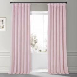 Rose Water Signature Plush Velvet Hotel Blackout Curtain
