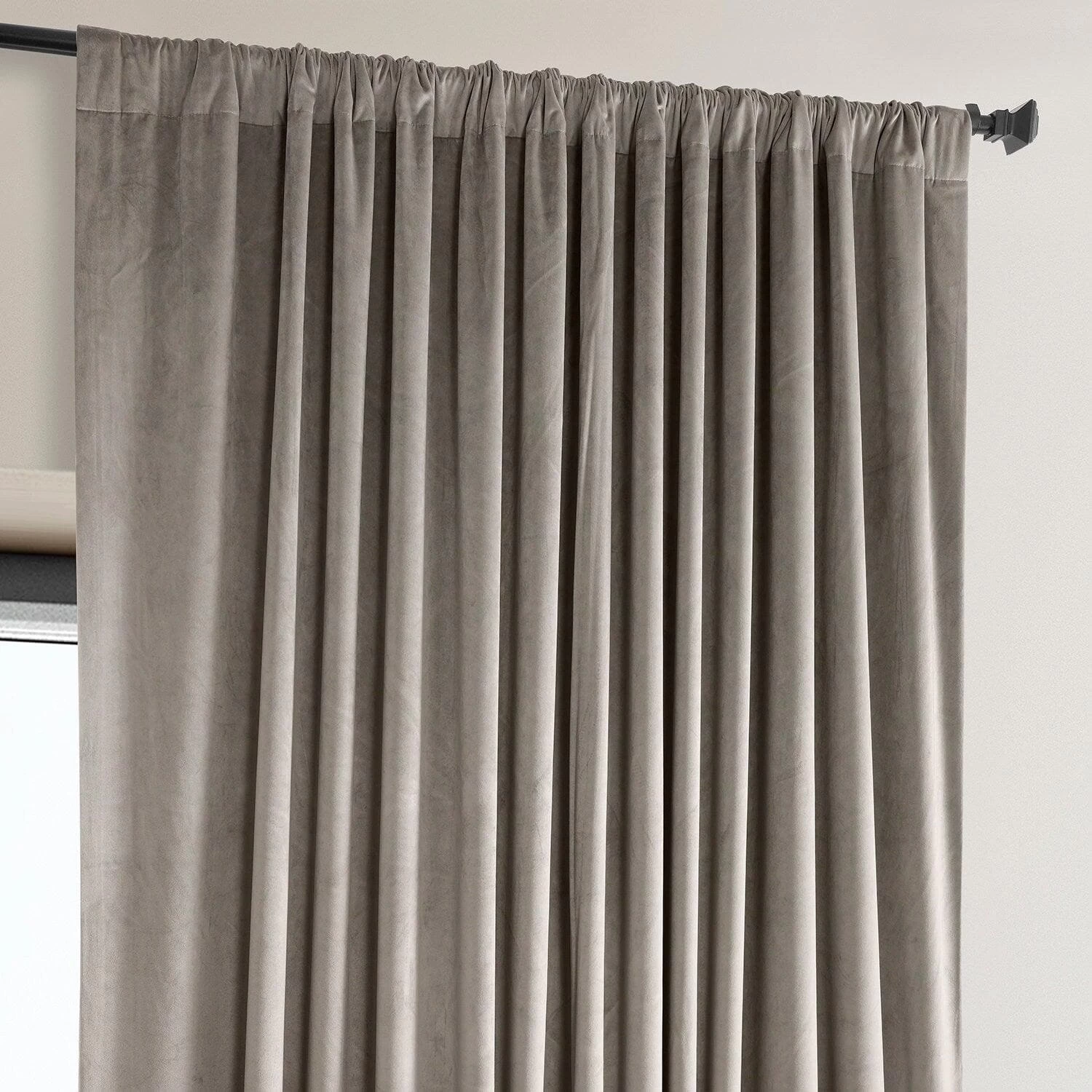 Library Taupe Extra Wide Signature Plush Velvet Hotel Blackout Curtain 6 Library Taupe Extra Wide Signature Plush Velvet Hotel Blackout Curtain - Image 4