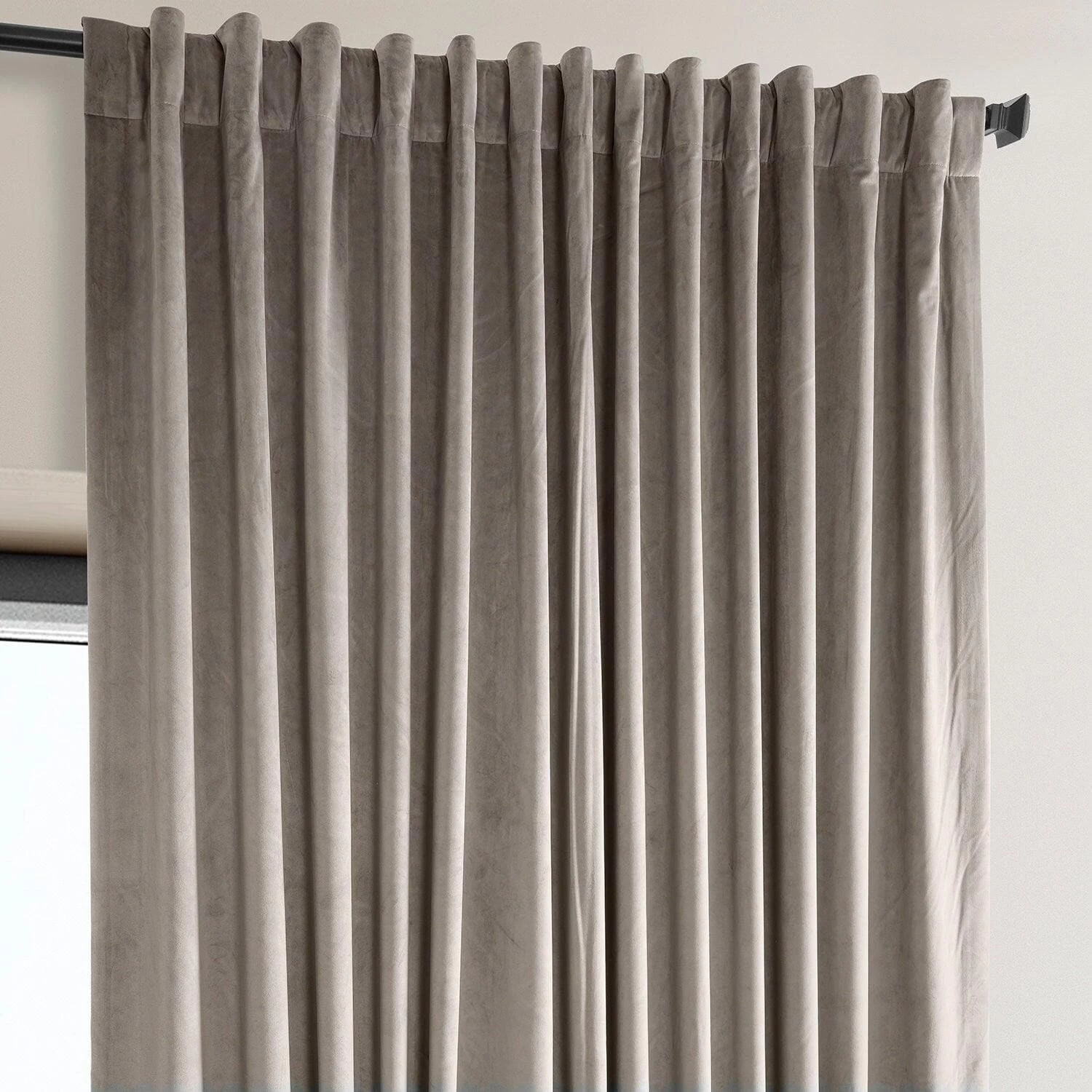 Library Taupe Extra Wide Signature Plush Velvet Hotel Blackout Curtain 5 Library Taupe Extra Wide Signature Plush Velvet Hotel Blackout Curtain - Image 3