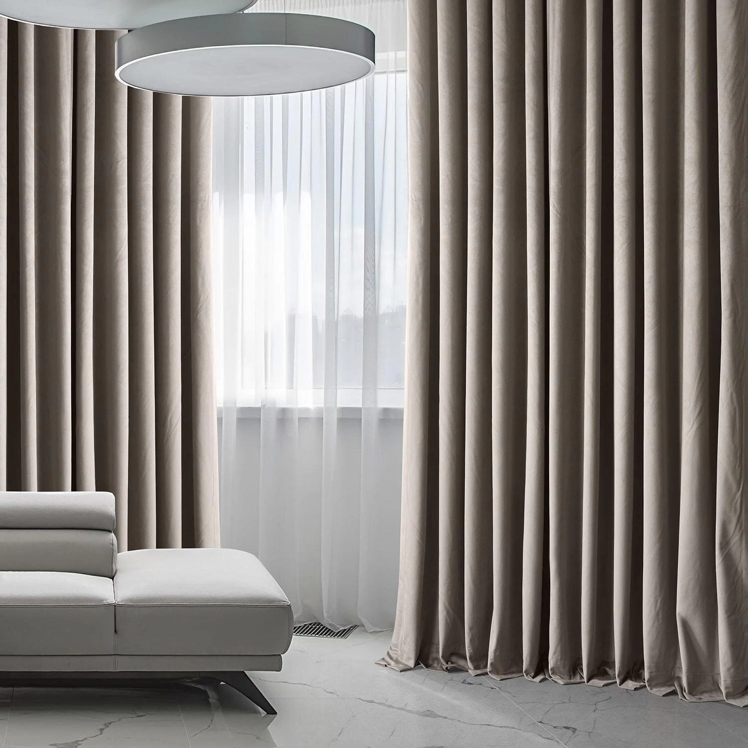Library Taupe Extra Wide Signature Plush Velvet Hotel Blackout Curtain 8 Library Taupe Extra Wide Signature Plush Velvet Hotel Blackout Curtain - Image 6