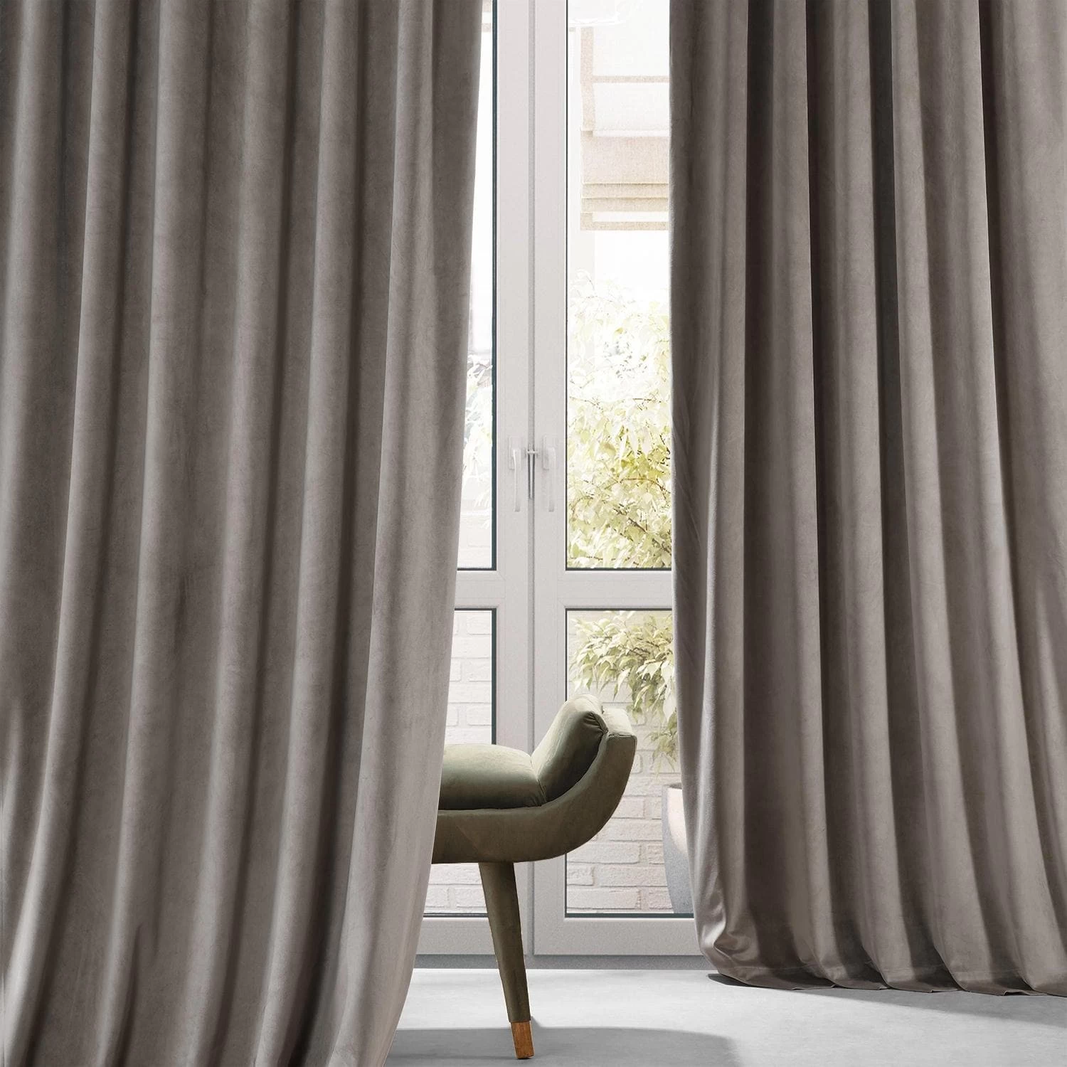 Library Taupe Signature Plush Velvet Hotel Blackout Curtain 8 Library Taupe Signature Plush Velvet Hotel Blackout Curtain - Image 6