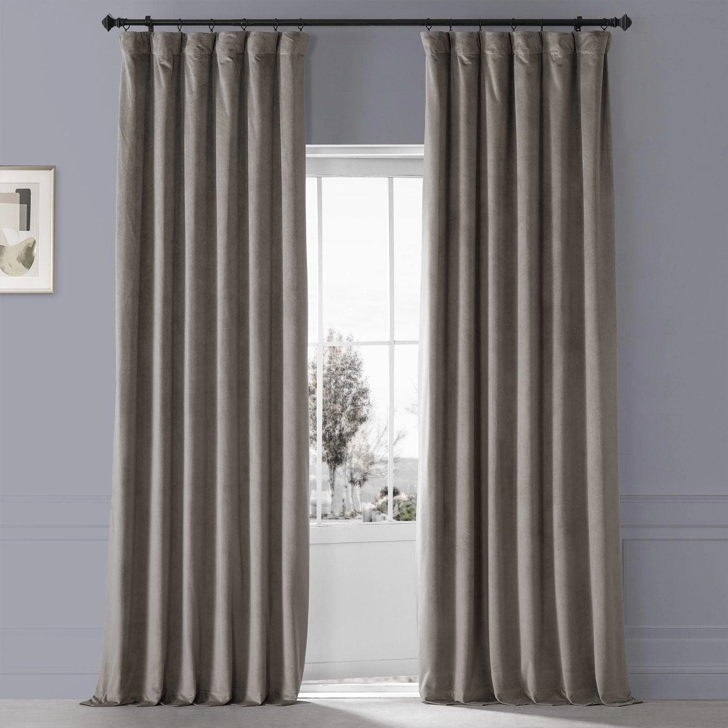 Library Taupe Signature Plush Velvet Hotel Blackout Curtain 3 Library Taupe Signature Plush Velvet Hotel Blackout Curtain
