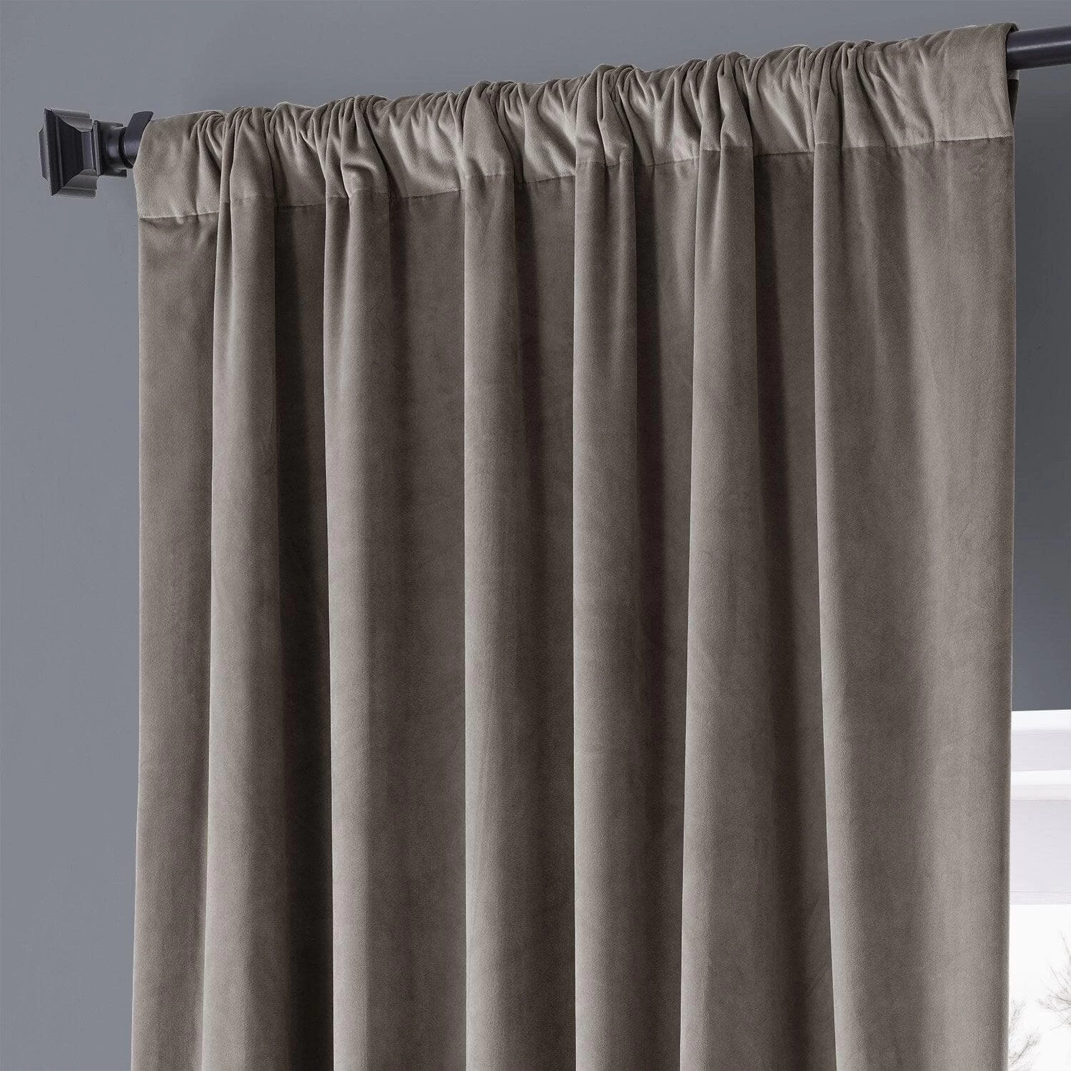 Library Taupe Signature Plush Velvet Hotel Blackout Curtain 6 Library Taupe Signature Plush Velvet Hotel Blackout Curtain - Image 4
