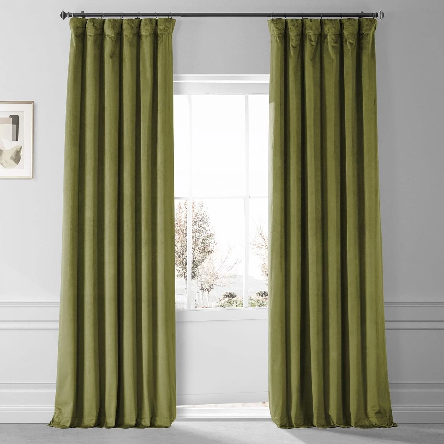 Jalapeno Green Signature Plush Velvet Hotel Blackout Curtain 3 Jalapeno Green Signature Plush Velvet Hotel Blackout Curtain