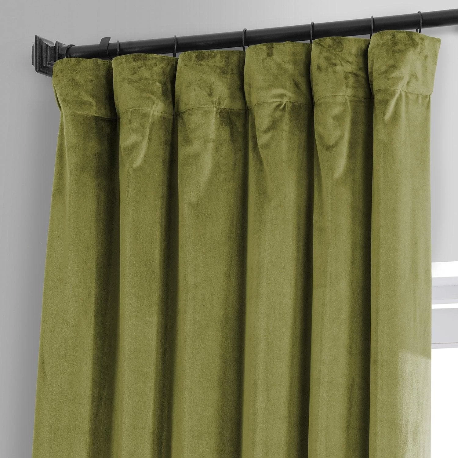 Jalapeno Green Signature Plush Velvet Hotel Blackout Curtain 5 Jalapeno Green Signature Plush Velvet Hotel Blackout Curtain - Image 3