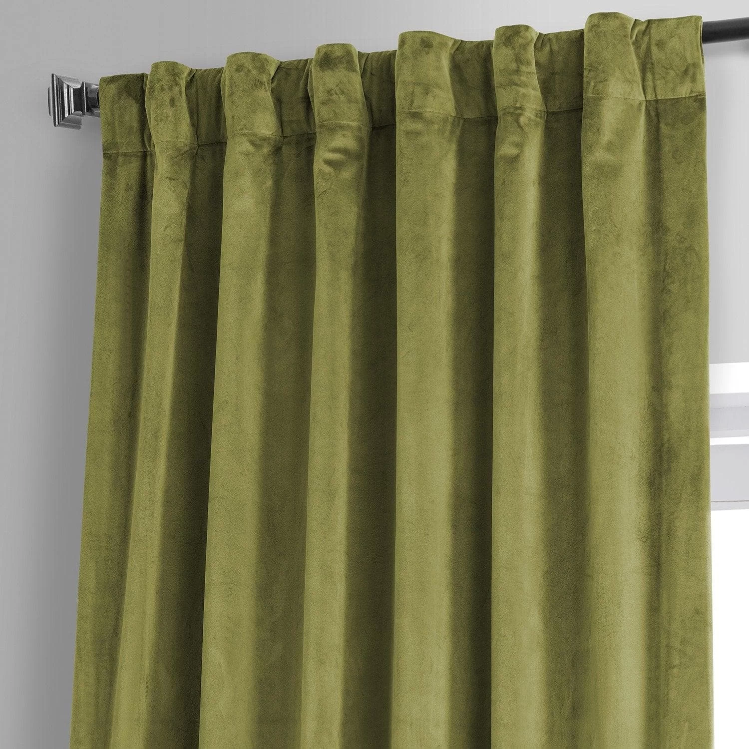 Jalapeno Green Signature Plush Velvet Hotel Blackout Curtain 7 Jalapeno Green Signature Plush Velvet Hotel Blackout Curtain - Image 5