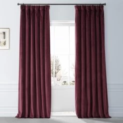 Pomegranate Juice Signature Plush Velvet Hotel Blackout Curtain